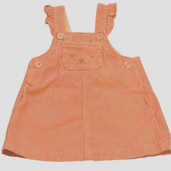 Carter's Just One You Pink Cat Face Corduroy Style Overall Dress Size 6 months - Picture 1 of 3